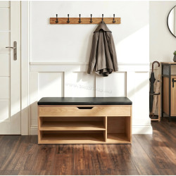 Банкетка для обуви Mebel Elite Alec 100cm (Oak/Black)