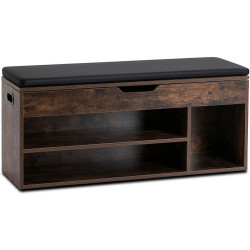 Банкетка для обуви Mebel Elite Alec 100cm (Rustic Oak/Black) Thumb