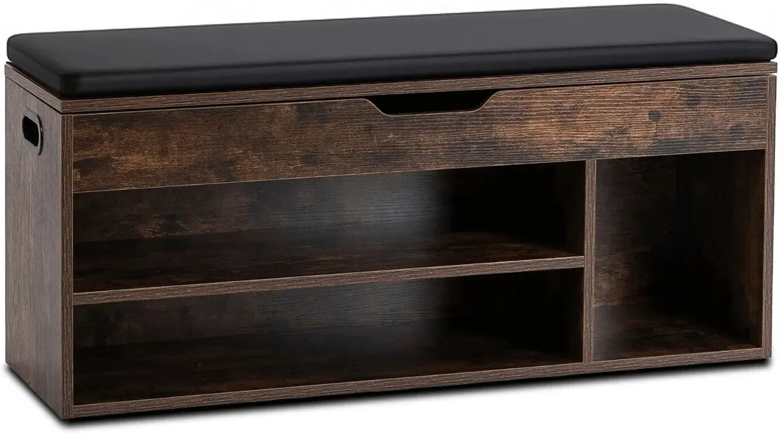 Банкетка для обуви Mebel Elite Alec 100cm (Rustic Oak/Black) - 2