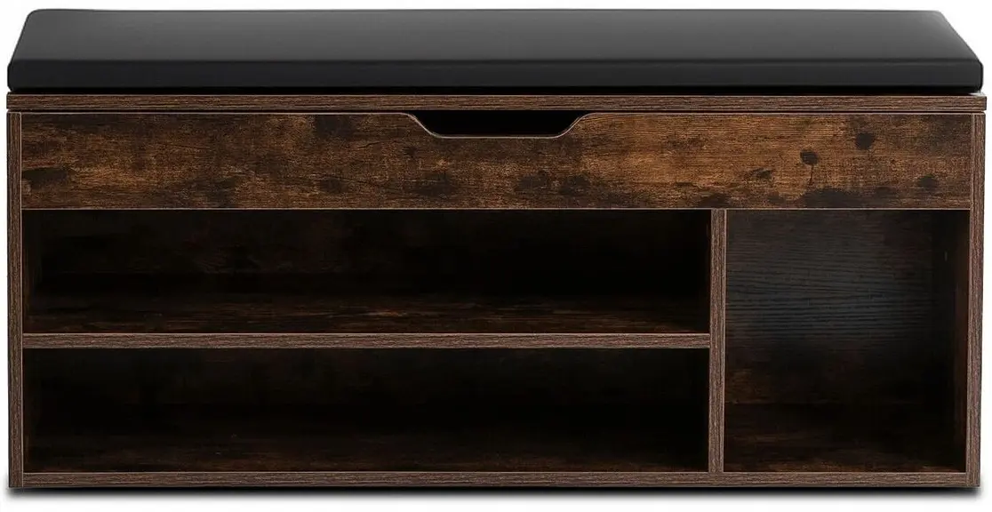 Банкетка для обуви Mebel Elite Alec 100cm (Rustic Oak/Black) - 3