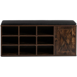 Банкетка для обуви Mebel Elite Arya 110cm (Rustic Oak/Black) Thumb