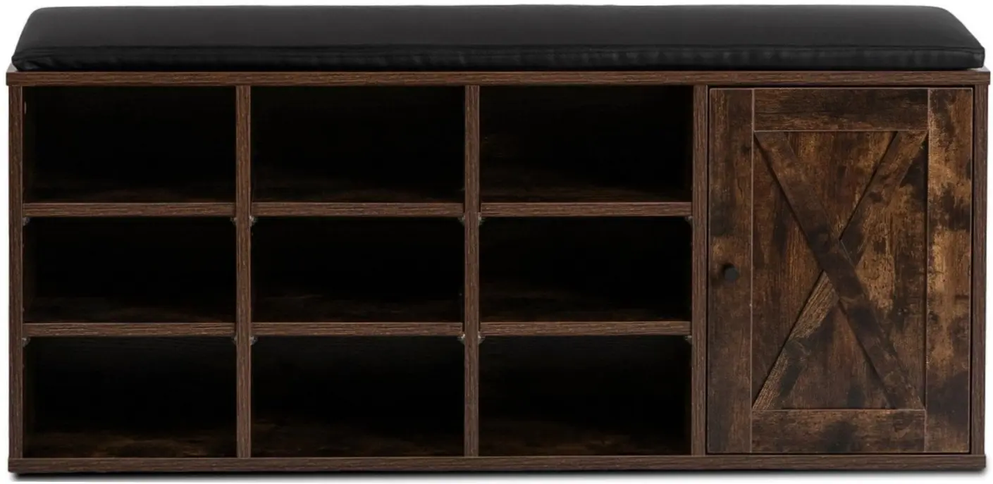 Банкетка для обуви Mebel Elite Arya 110cm (Rustic Oak/Black) - 2