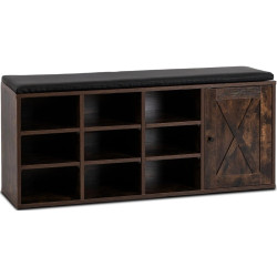 Банкетка для обуви Mebel Elite Arya 110cm (Rustic Oak/Black) Thumb