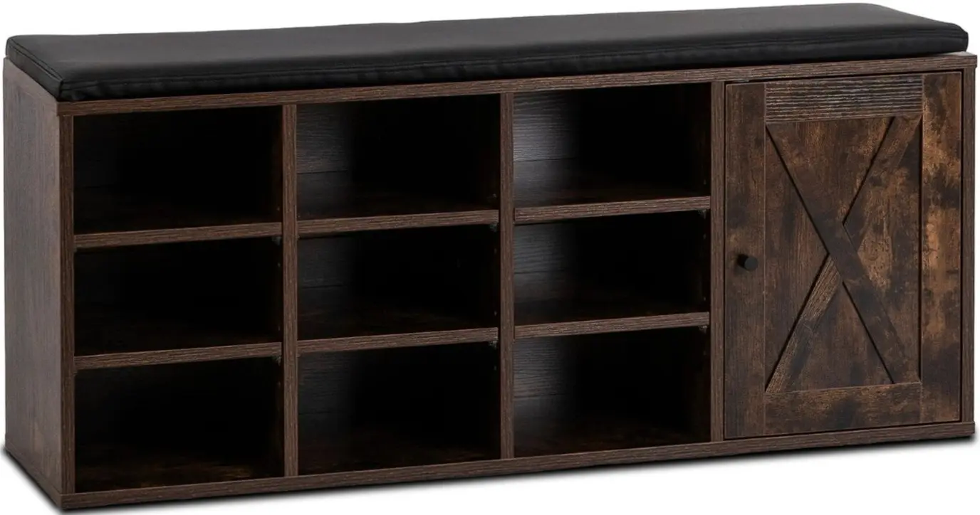 Банкетка для обуви Mebel Elite Arya 110cm (Rustic Oak/Black) - 3