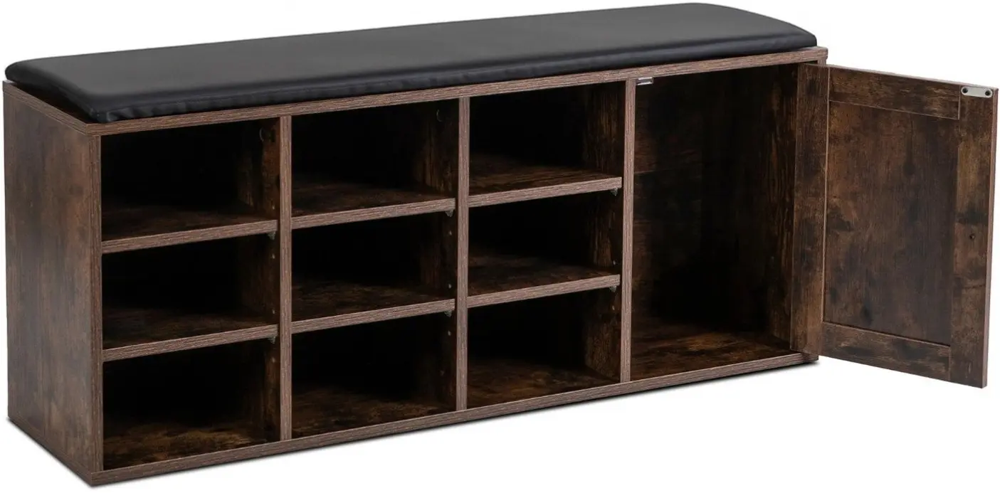 Банкетка для обуви Mebel Elite Arya 110cm (Rustic Oak/Black) - 4