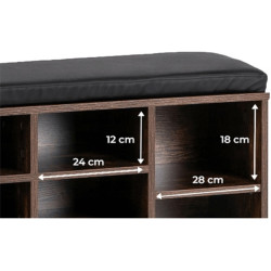 Банкетка для обуви Mebel Elite Axel 104cm (Rustic Oak/Black) Thumb