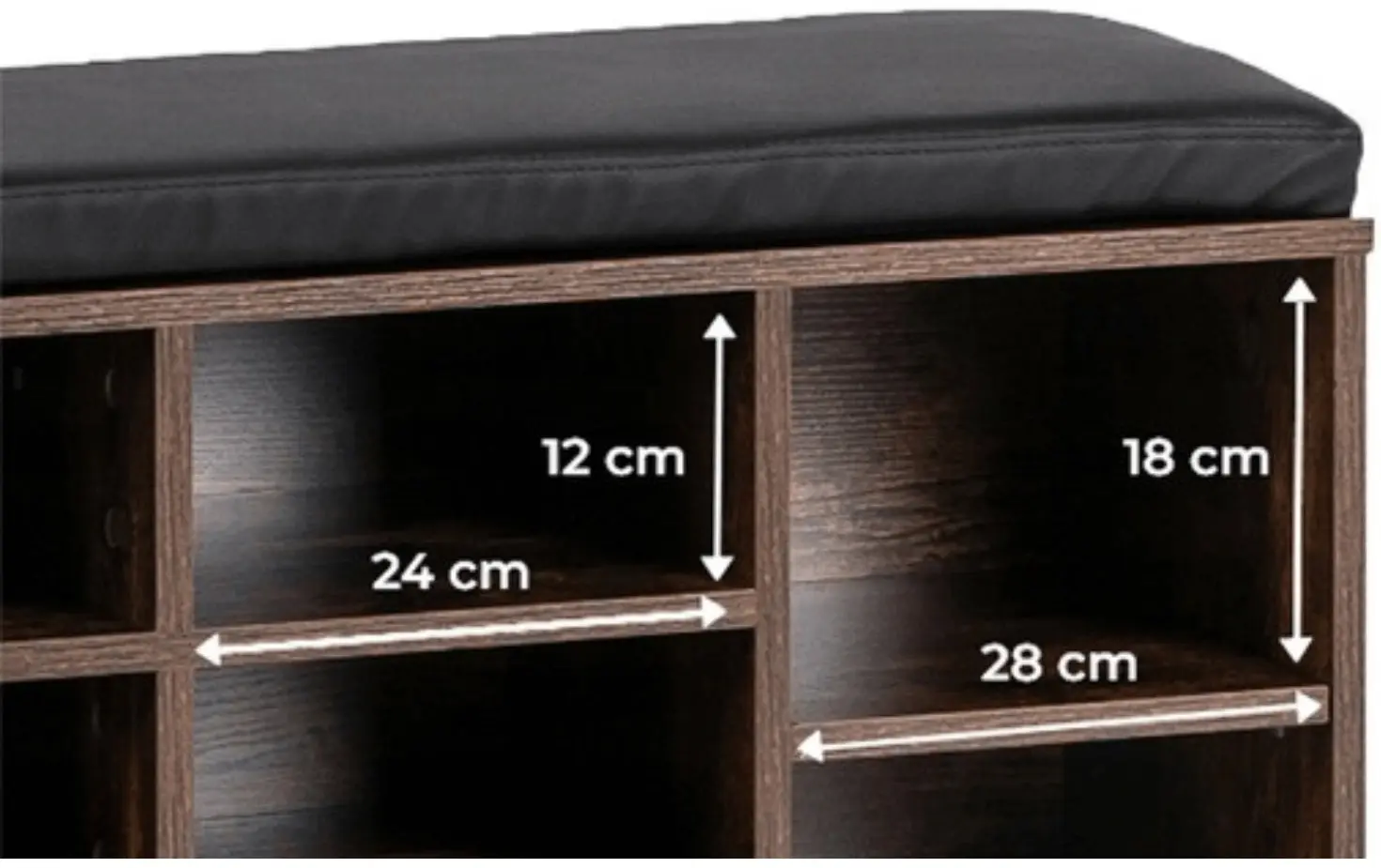 Банкетка для обуви Mebel Elite Axel 104cm (Rustic Oak/Black) - 7