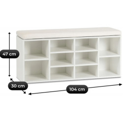 Bancheta pentru incaltaminte Mebel Elite Axel 104cm (White) Thumb