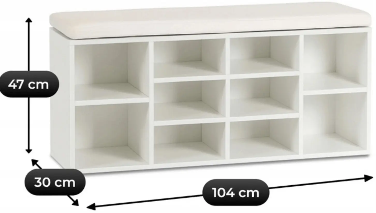 Bancheta pentru incaltaminte Mebel Elite Axel 104cm (White) - 6