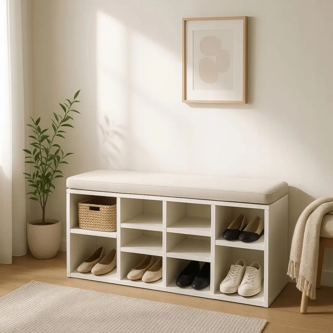 Bancheta pentru incaltaminte Mebel Elite Axel 104cm (White)