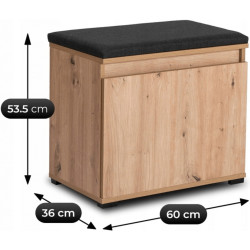 Тумба для обуви Mebel Elite Venora 60cm (Artisan Oak/Graphite) Thumb