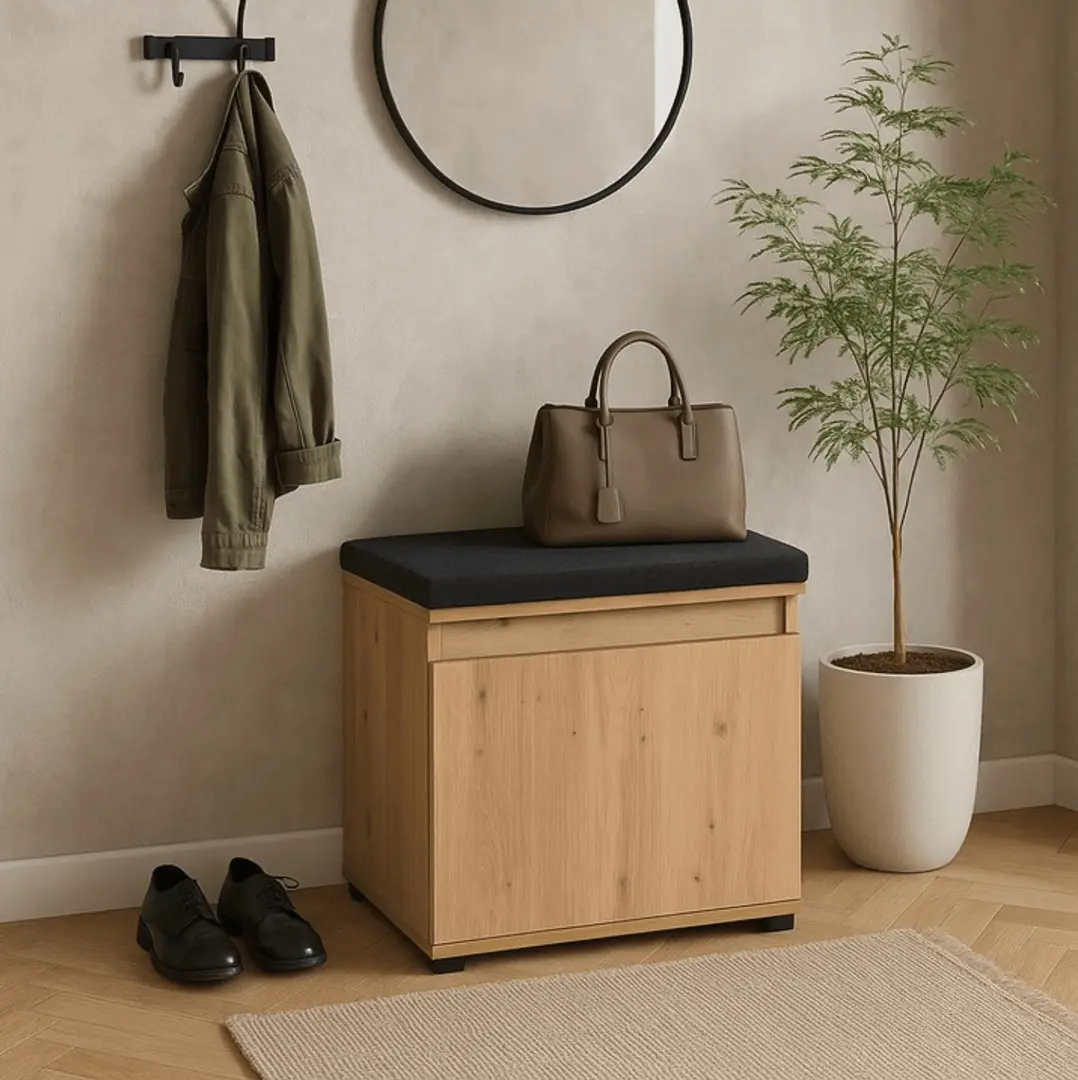 Тумба для обуви Mebel Elite Venora 60cm (Artisan Oak/Graphite)
