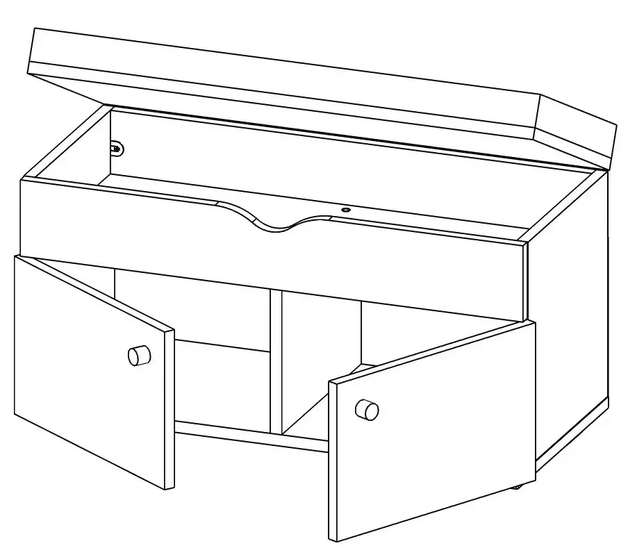 Tumba-bancheta pentru incaltaminte МЛ-Мебель ML-10 80cm (Craft Oak White) - 2