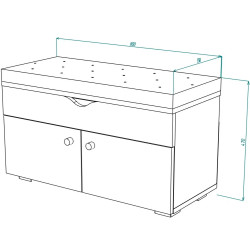 Tumba-bancheta pentru incaltaminte МЛ-Мебель ML-10 80cm (Craft Oak White) Thumb
