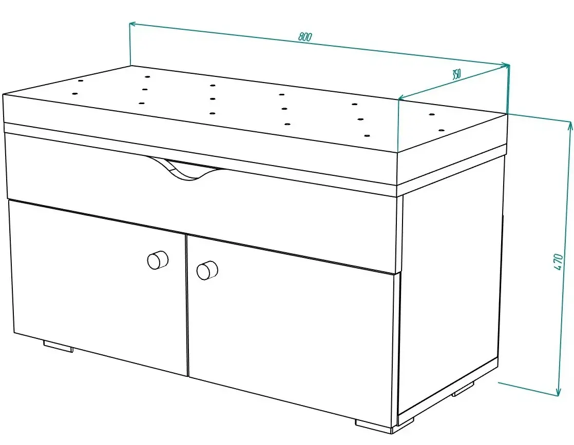 Tumba-bancheta pentru incaltaminte МЛ-Мебель ML-10 80cm (Craft Oak White) - 3