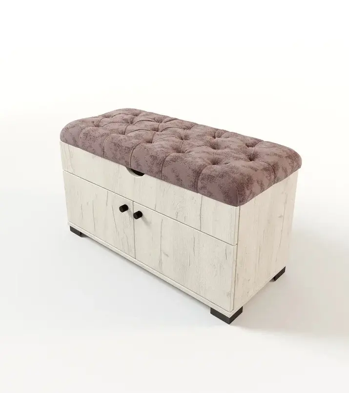 Tumba-bancheta pentru incaltaminte МЛ-Мебель ML-10 80cm (Craft Oak White)
