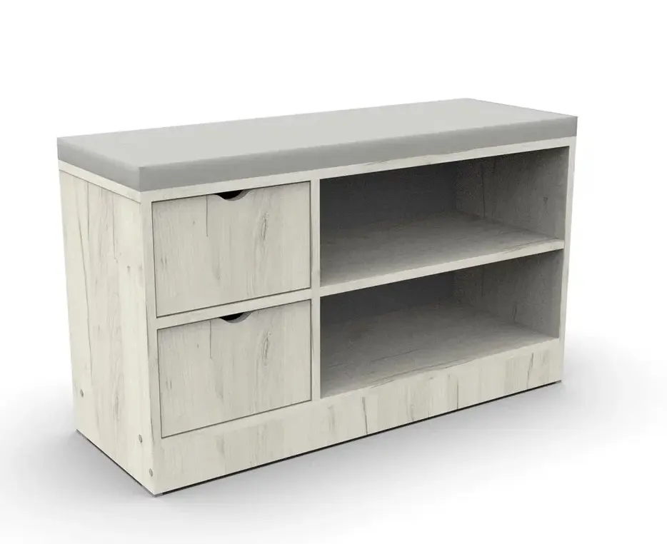 Tumba-bancheta pentru incaltaminte МЛ-Мебель ML-8 (Craft Oak White)
