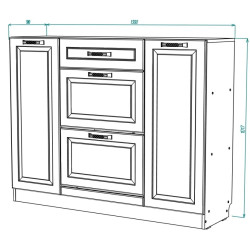 Tumba pentru incaltaminte МЛ-Мебель Liverpool №44 130cm (Ivory) Thumb