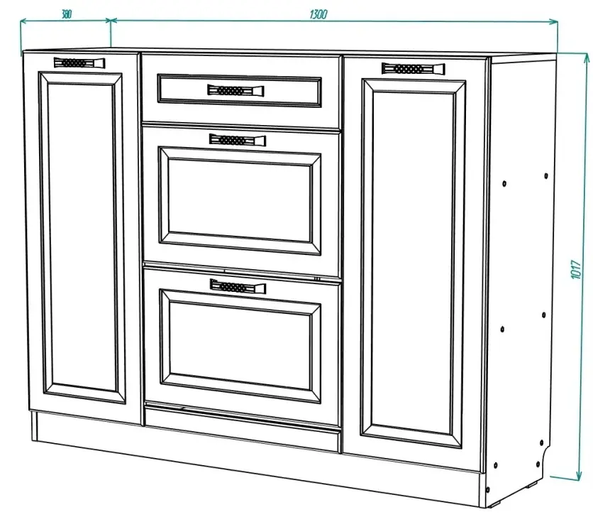 Tumba pentru incaltaminte МЛ-Мебель Liverpool №44 130cm (Ivory) - 3