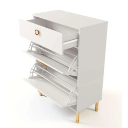 Tumba pentru incaltaminte МЛ-Мебель Velvet №17 80cm (White/Gold) Thumb