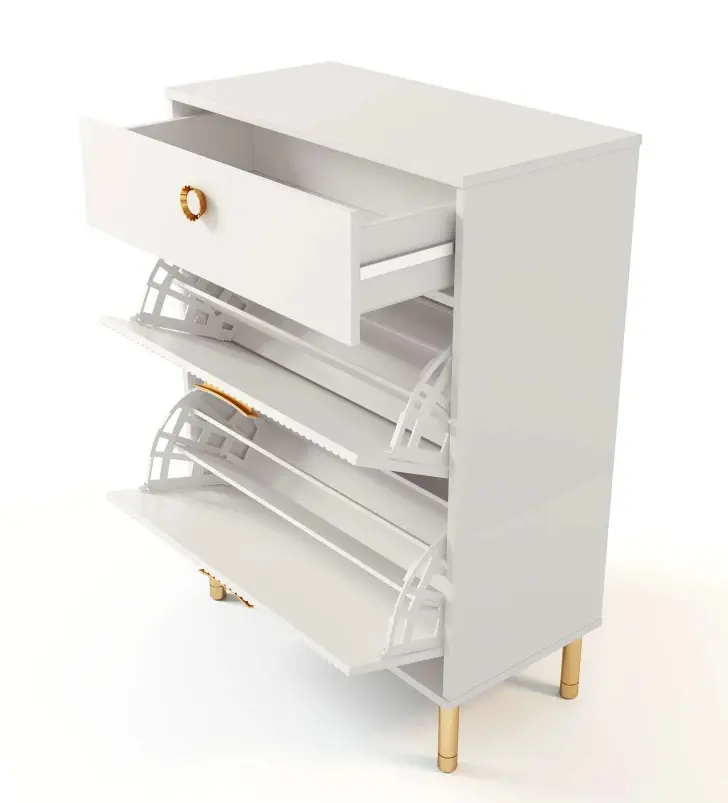 Tumba pentru incaltaminte МЛ-Мебель Velvet №17 80cm (White/Gold) - 2
