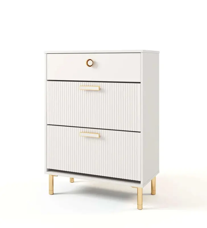 Tumba pentru incaltaminte МЛ-Мебель Velvet №17 80cm (White/Gold)