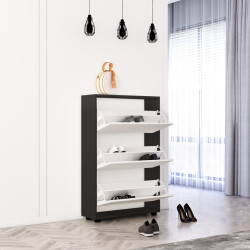 Тумба для обуви Mobildor Leo 100x27x125 (Anthracite/White) Thumb