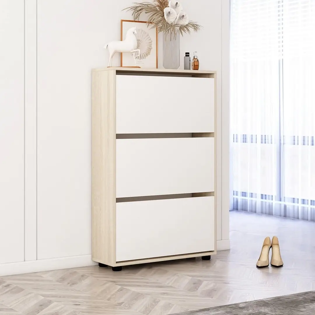 Тумба для обуви Mobildor Leo 100x27x125 (Sonoma Oak/White)