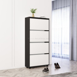 Tumba pentru incaltaminte Mobildor Leo 100x27x164 (Anthracite/White)