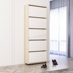 Тумба для обуви Mobildor Leo 100x27x203 (Sonoma Oak/White)