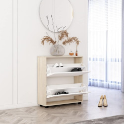 Тумба для обуви Mobildor Leo 100x27x86 (Sonoma Oak/White) Thumb