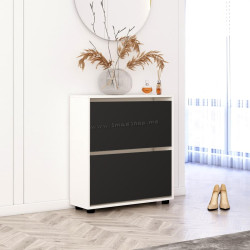 Tumba pentru incaltaminte Mobildor Leo 100x27x86 (White/Anthracite)