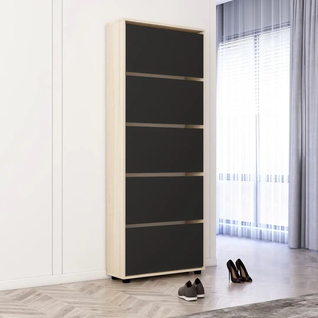 Tumba pentru incaltaminte Mobildor Leo 60x27x203 (Sonoma Oak/Anthracite)