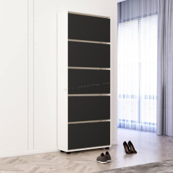 Tumba pentru incaltaminte Mobildor Leo 70x27x203 (White/Anthracite)