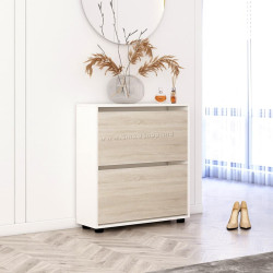 Тумба для обуви Mobildor Leo 70x27x86 (White/Sonoma Oak)