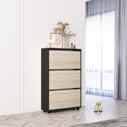Tumba pentru incaltaminte Mobildor Leo 80x27x125 (Anthracite/Sonoma Oak)