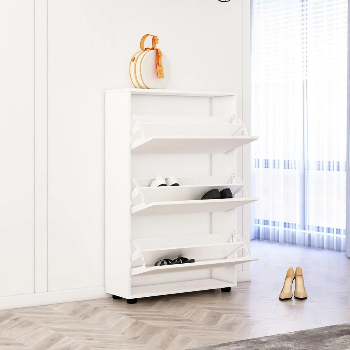 Tumba pentru incaltaminte Mobildor Leo 80x27x125 (Sonoma Oak/Anthracite)