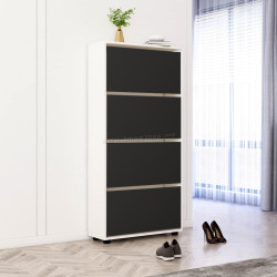 Tumba pentru incaltaminte Mobildor Leo 80x27x164 (White/Anthracite)