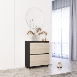 Tumba pentru incaltaminte Mobildor Leo 80x27x86 (Anthracite/Sonoma Oak)