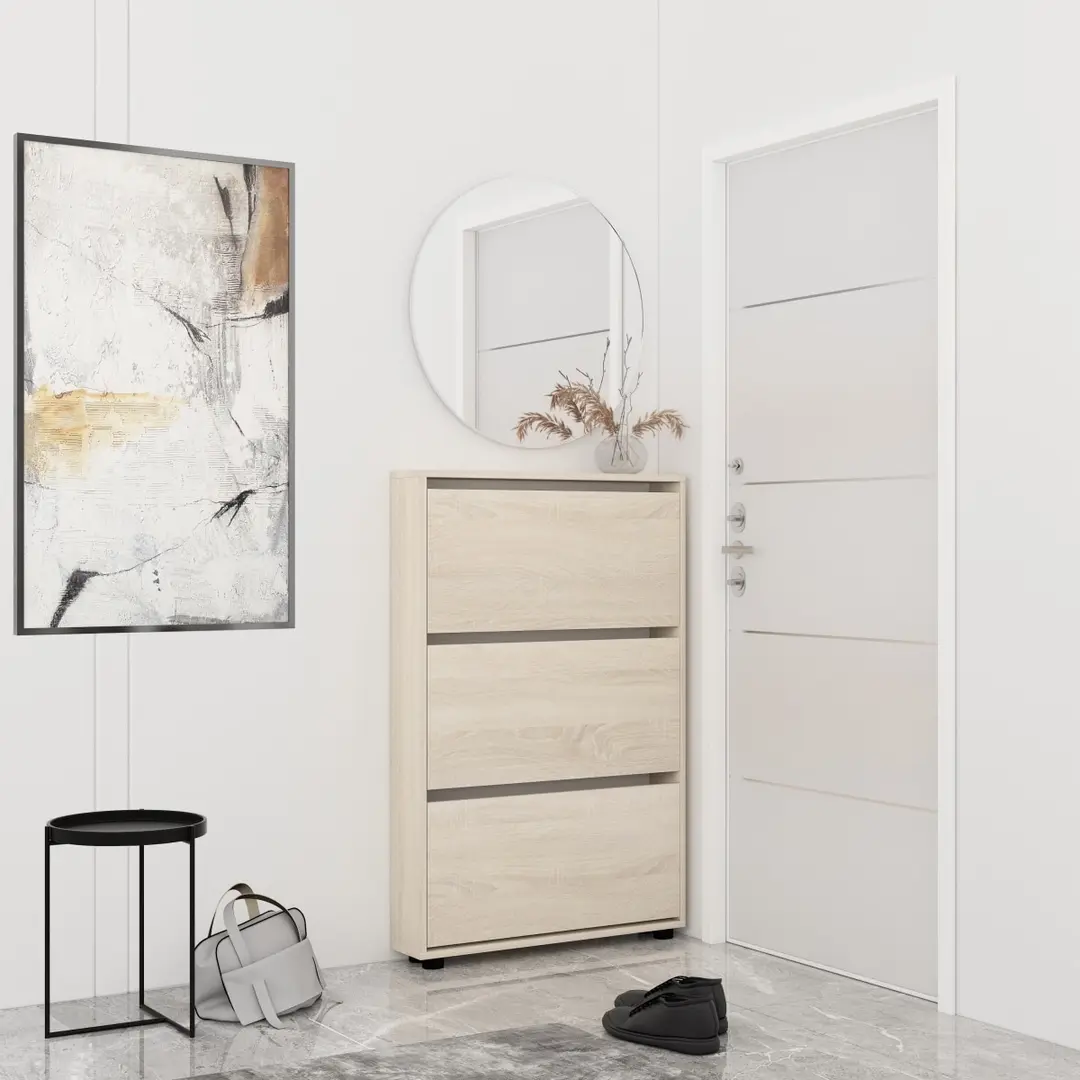 Tumba pentru incaltaminte Mobildor Leo Slim 100x125x16 (Sonoma Oak)