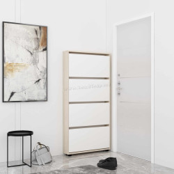 Tumba pentru incaltaminte Mobildor Leo Slim 100x164x16 (Sonoma Oak/White)