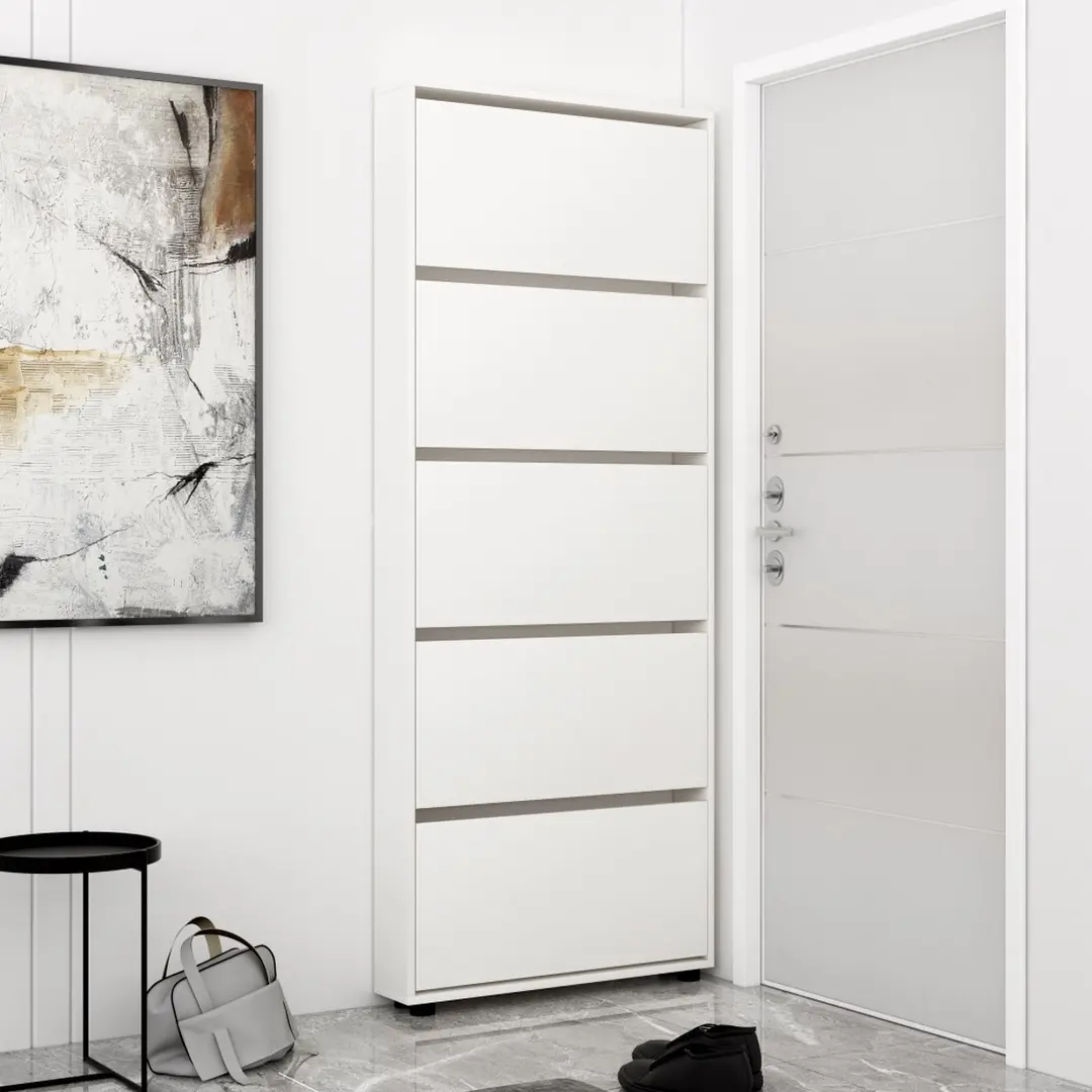 Tumba pentru incaltaminte Mobildor Leo Slim 100x203x16 (White)