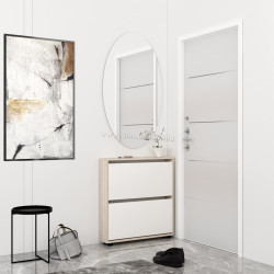 Tumba pentru incaltaminte Mobildor Leo Slim 100x86x16 (Sonoma Oak/White)