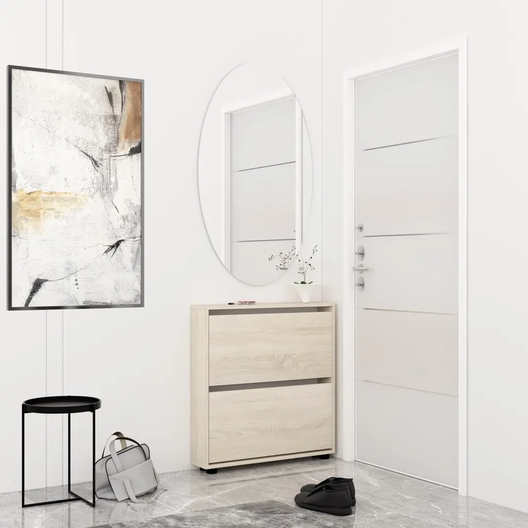 Tumba pentru incaltaminte Mobildor Leo Slim 100x86x16 (Sonoma Oak)