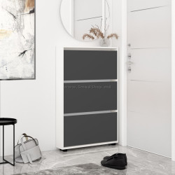 Тумба для обуви Mobildor Leo Slim 50x125x16 (White/Anthracite)