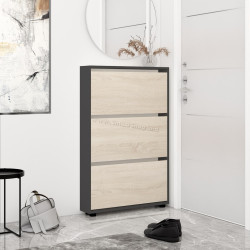 Tumba pentru incaltaminte Mobildor Leo Slim 70x125x16 (Anthracite/Sonoma Oak)
