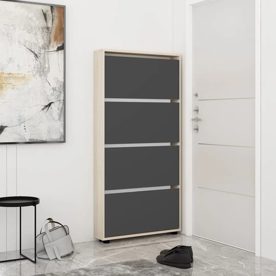 Tumba pentru incaltaminte Mobildor Leo Slim 70x164x16 (Sonoma Oak/Anthracite)