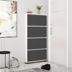Tumba pentru incaltaminte Mobildor Leo Slim 70x164x16 (White/Anthracite)