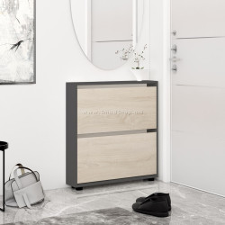 Tumba pentru incaltaminte Mobildor Leo Slim 70x86x16 (Anthracite/Sonoma Oak)