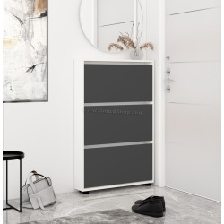 Tumba pentru incaltaminte Mobildor Leo Slim 80x125x16 (White/Anthracite)
